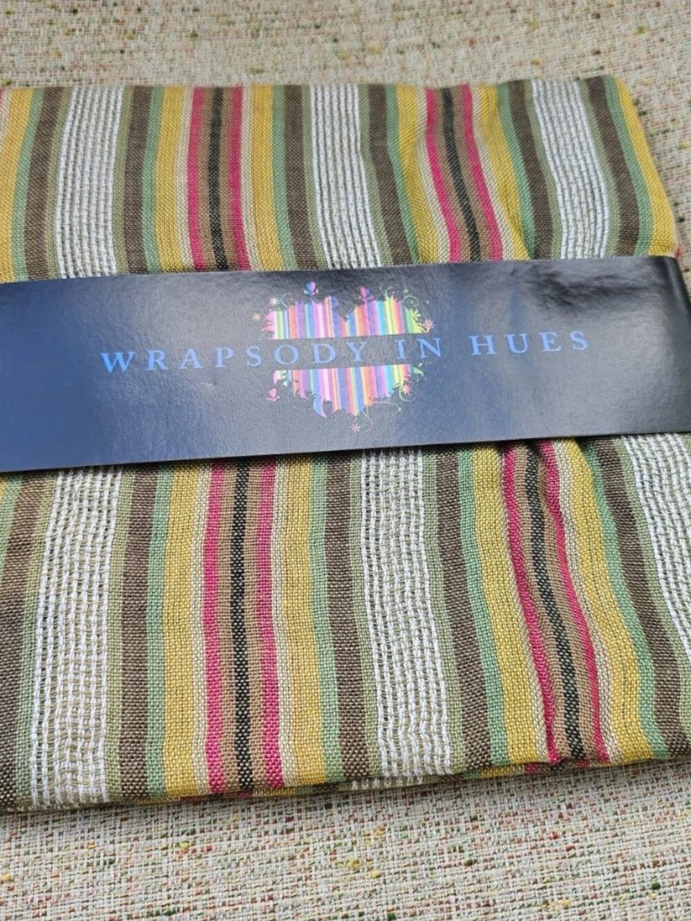 Wrapsody in Hues Scarf Multi Color Stripes Women Scarf NWT - Picture 7 of 10